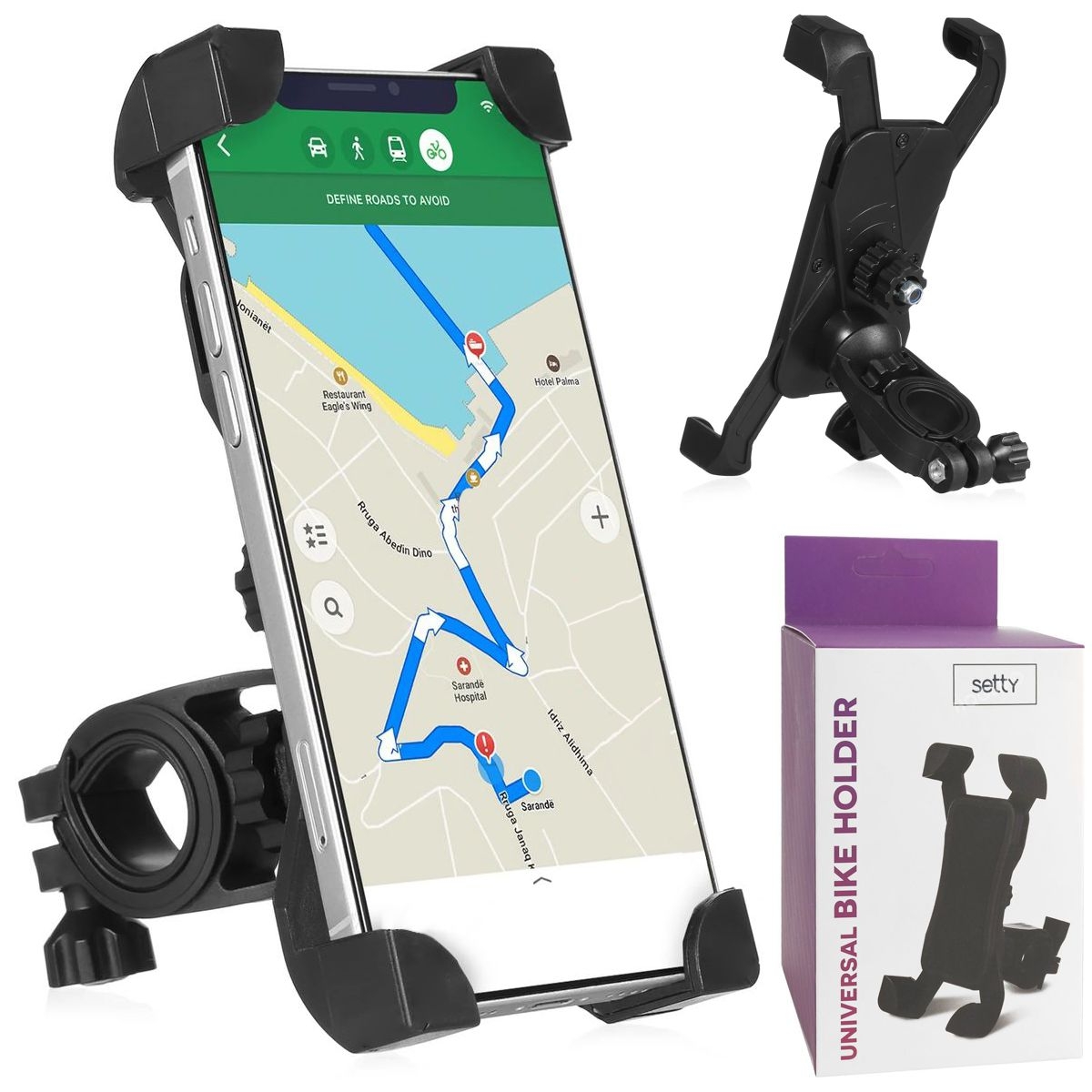 Setty | Uchwyt na Telefon Smartfon 7&#8243; do Roweru 360° | na Kierownicę