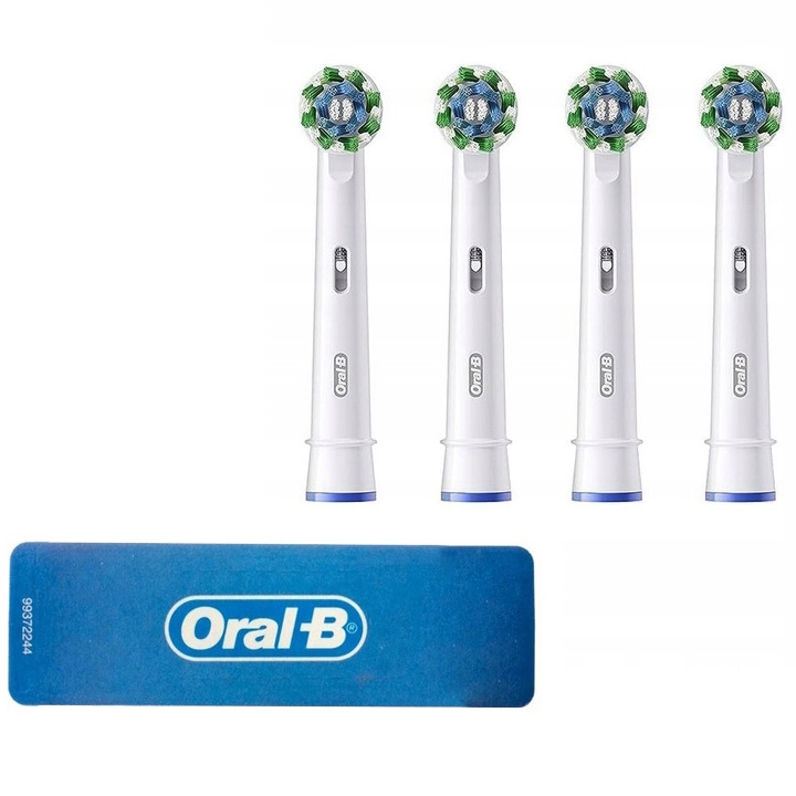 Oral-B | Cross Action | Końcówki do Szczoteczki Elektrycznej | Białe | 4 sztuki