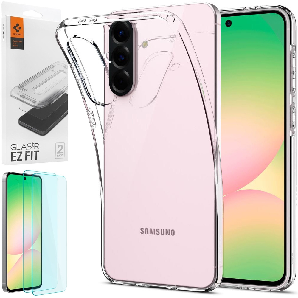 Etui SPIGEN Liquid Crystal | Crystal Clear + 2x SZKŁO Spigen do Samsung Galaxy A56 5G
