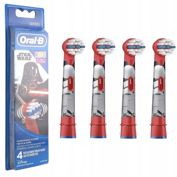 Oral-B | Kids 3+ Star Wars | Końcówki do Szczoteczki Elektrycznej | 4 sztuki