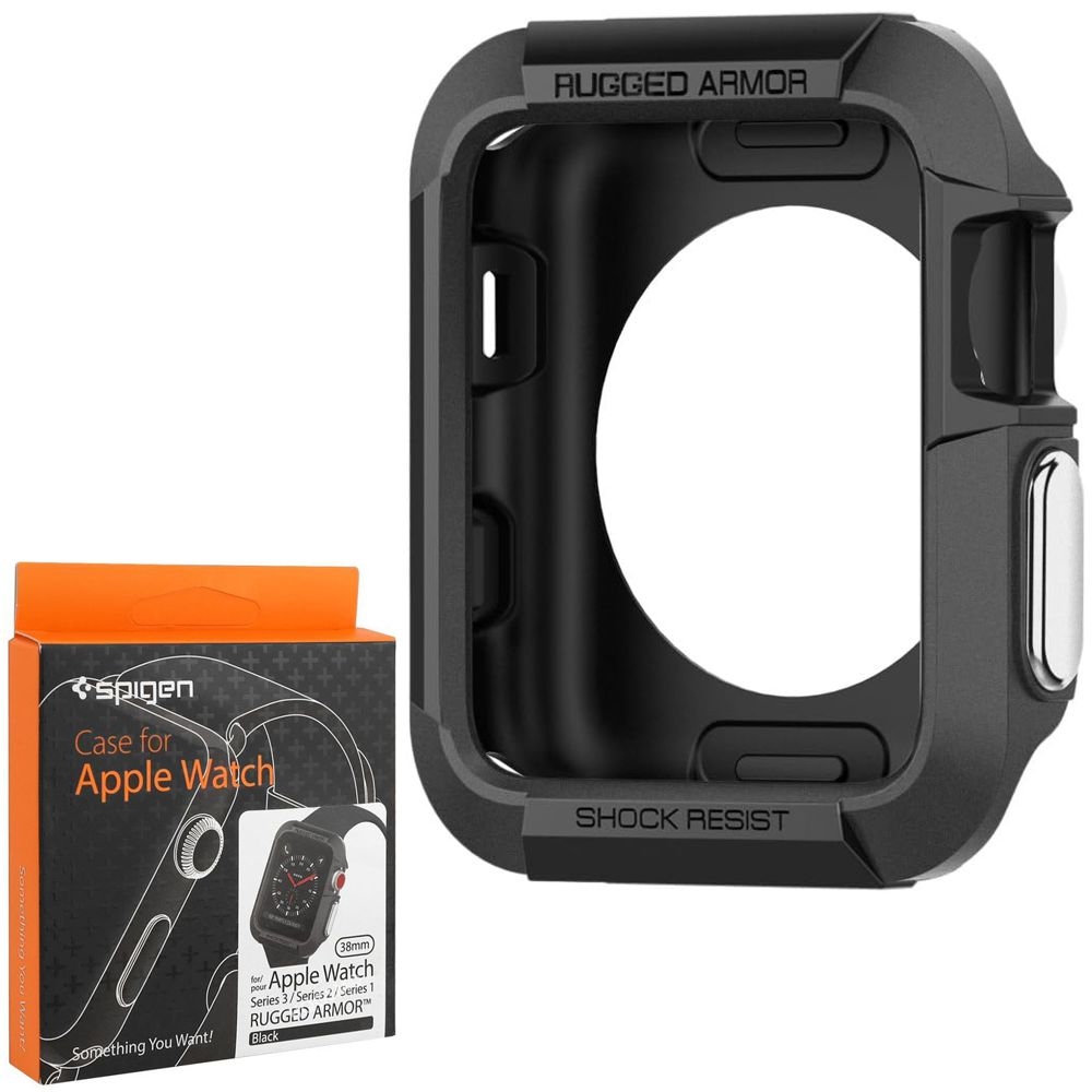 Etui SPIGEN Rugged Armor | Black do Apple Watch 3/2/1 38mm
