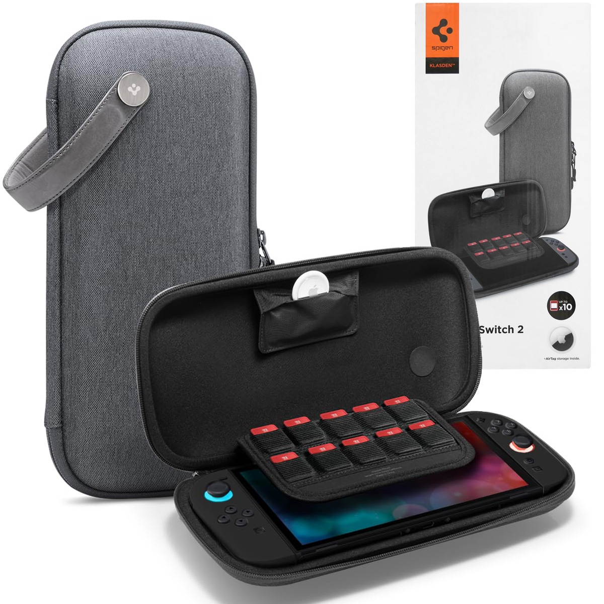 Spigen Klasden Pouch | Sztywne Etui | Charcoal Gray V2 do Nintendo Switch 2