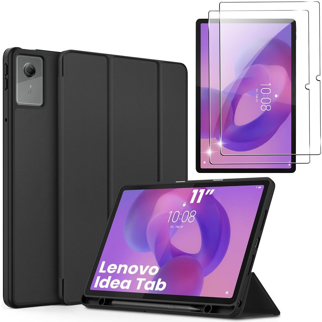 Zamykane Etui Smart Case SC PEN | Black + 2x SZKŁO do Lenovo IdeaTab 11&#8243;