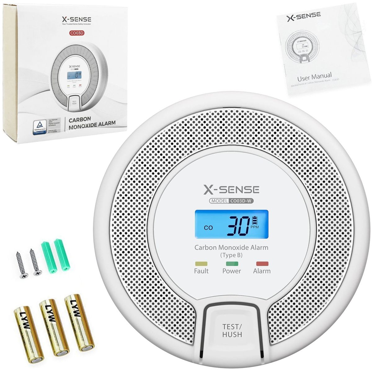 X-Sense CO03D | Bezprzewodowy Czujnik Czadu Tlenku Węgla