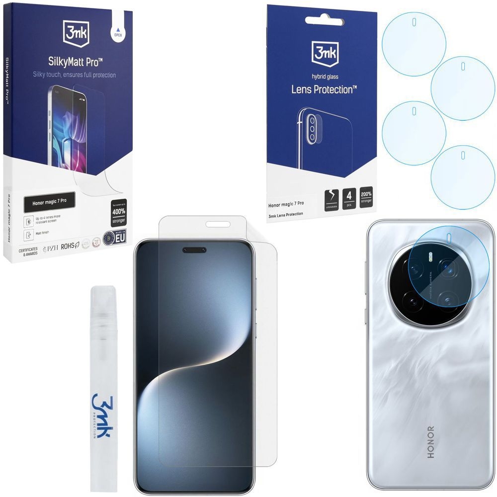 FOLIA Matowa 3mk SilkyMatt Pro + 4x APARAT Lens Protection do Honor Magic 7 Pro