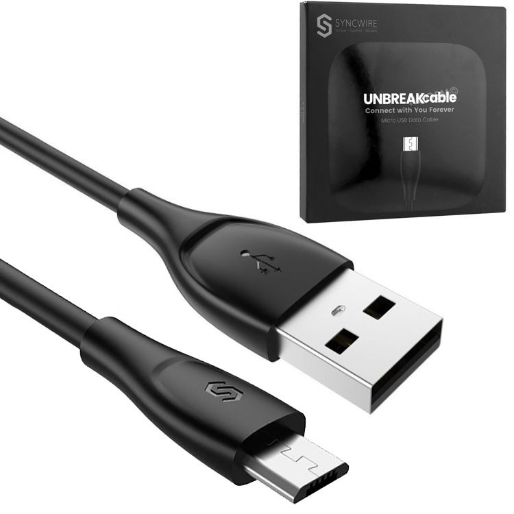 Syncwire UnbreakCable | Ultra Wytrzymały Kabel USB na microUSB | Czarny | 1m