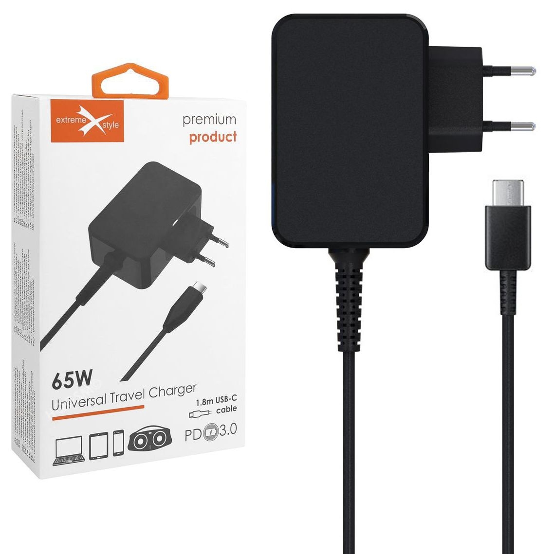 ExtremeStyle | Uniwersalna Ładowarka Zasilacz USB-C 65W