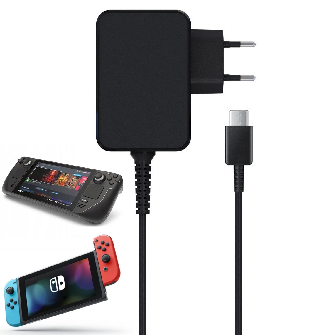 ES | Ładowarka Zasilacz USB-C 65W do Steam Deck / Nintendo Switch LCD/OLED/2