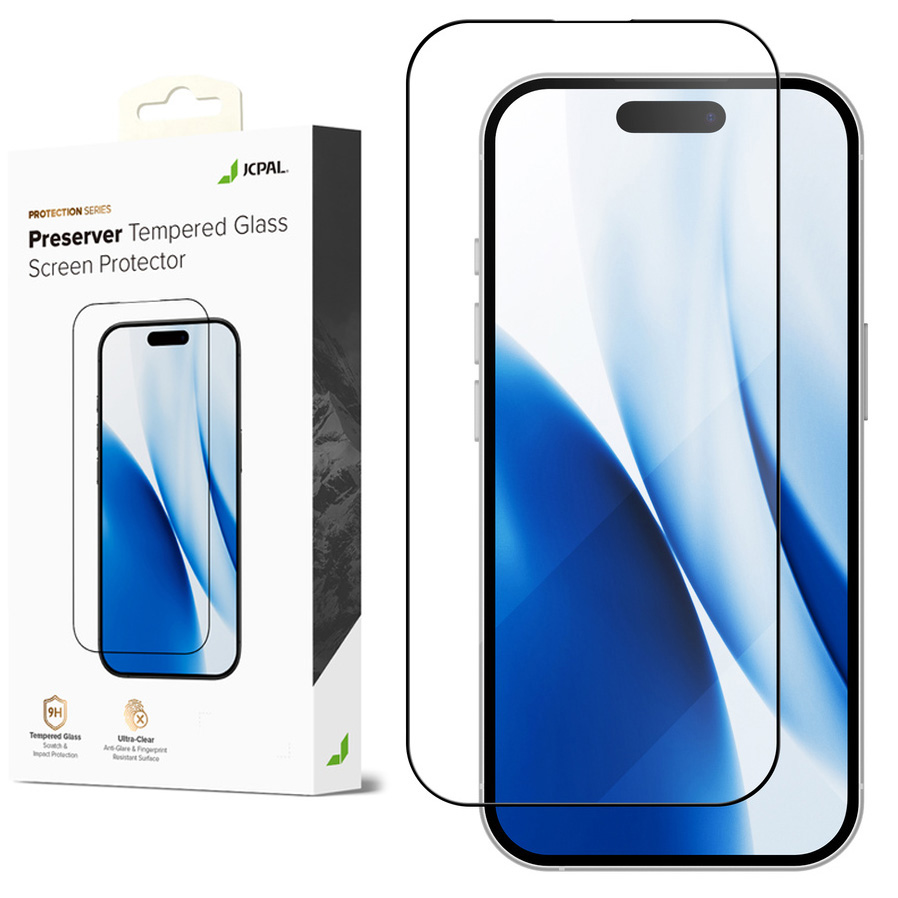JCPAL Preserver Glass | SZKŁO Hartowane na Cały Ekran do Apple iPhone 17 Pro |
