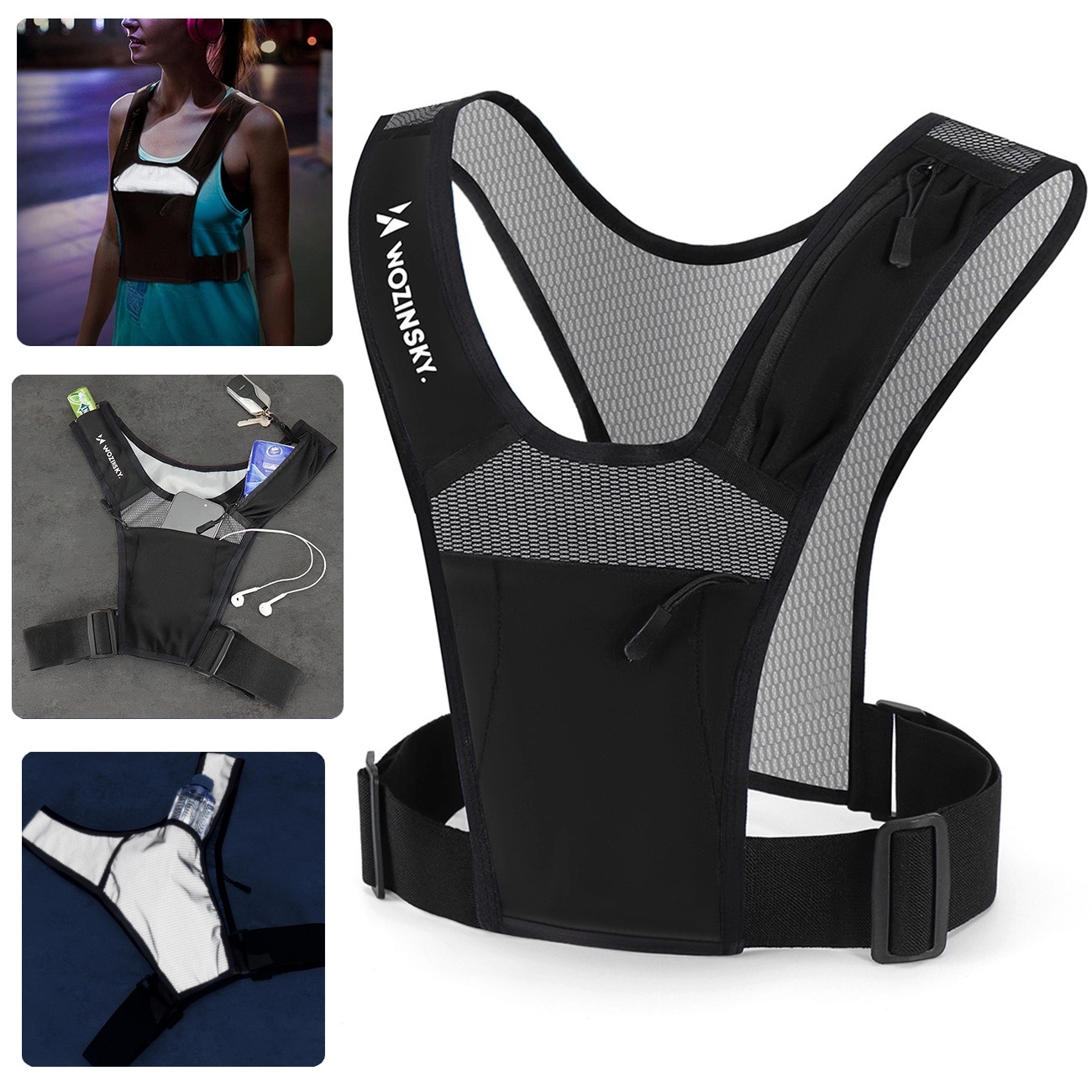 Kamizelka do Biegania | Odblaskowa Lekka z Kieszeniami | Szelki na Softflask Bukłak