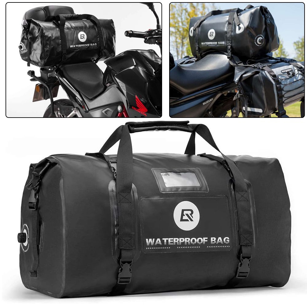 Rockbros Rollbag | Wodoodporna Torba na Siedzenie Motocykla | z Paskiem na Ramię | 55l