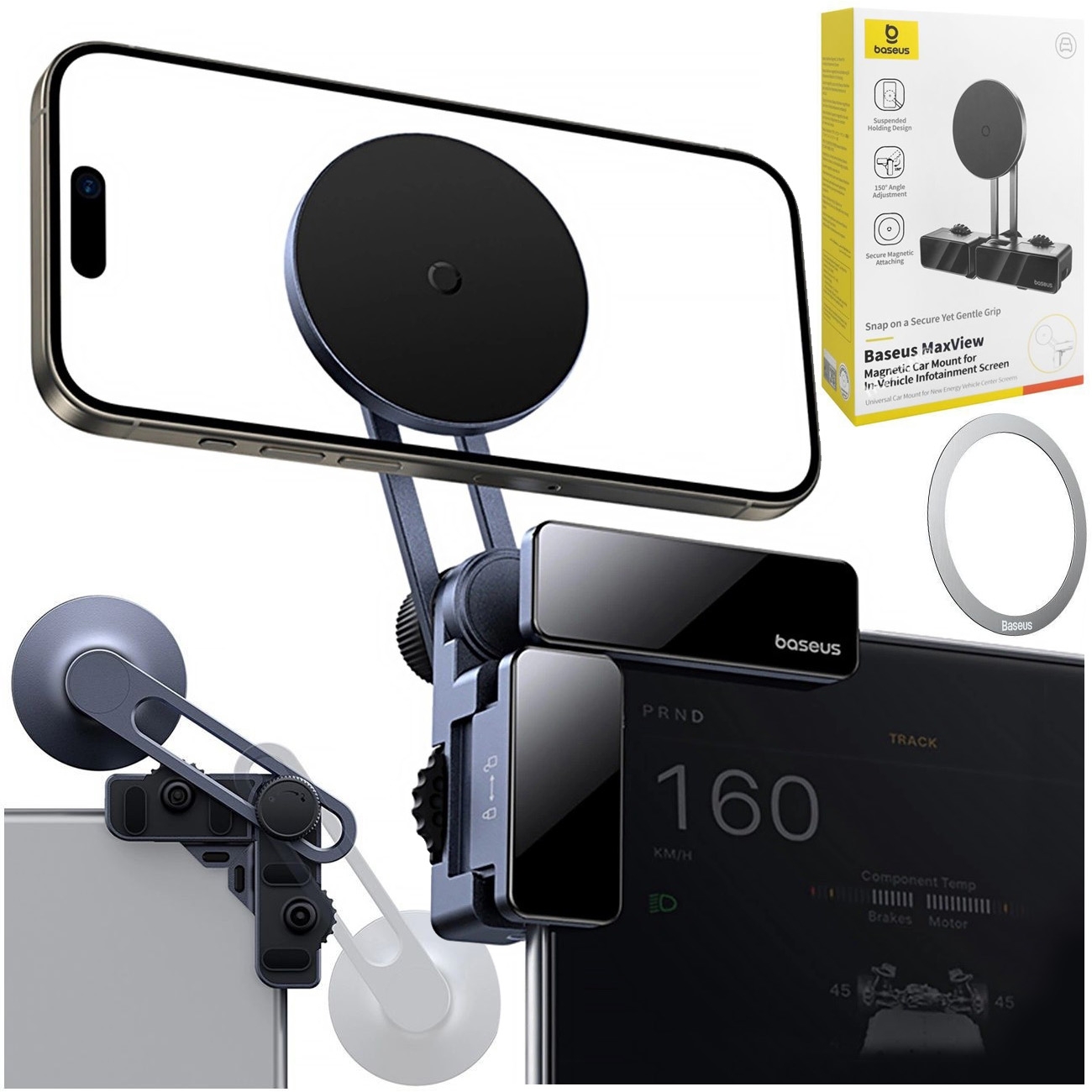 Baseus MaxView | Magnetyczny Uchwyt na Telefon do Auta z MagSafe | na Wyświetlacz Samochodowy