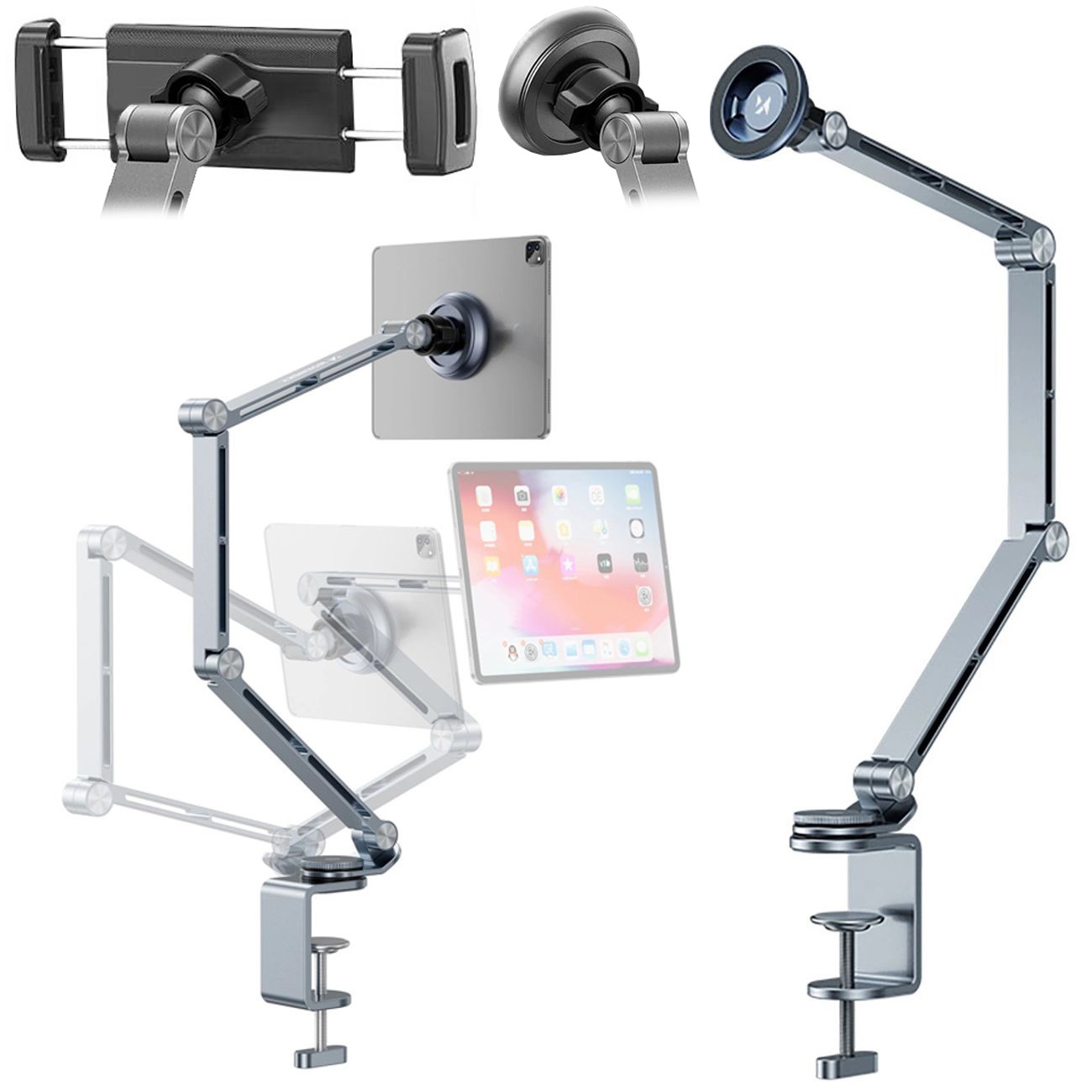 Stojak Uchwyt z Regulowanym Ramieniem na Telefon Tablet | do Biurka 2w1 + MagSafe