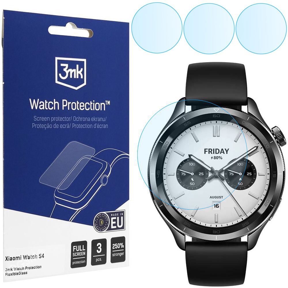 3x Szkło Hybrydowe 3mk Watch Protection do Xiaomi Watch S4