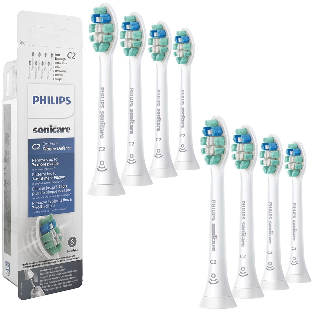 Philips | Sonicare C2 Optimal Plaque Defence | Końcówki do Szczoteczki Sonicznej | 8 sztuk