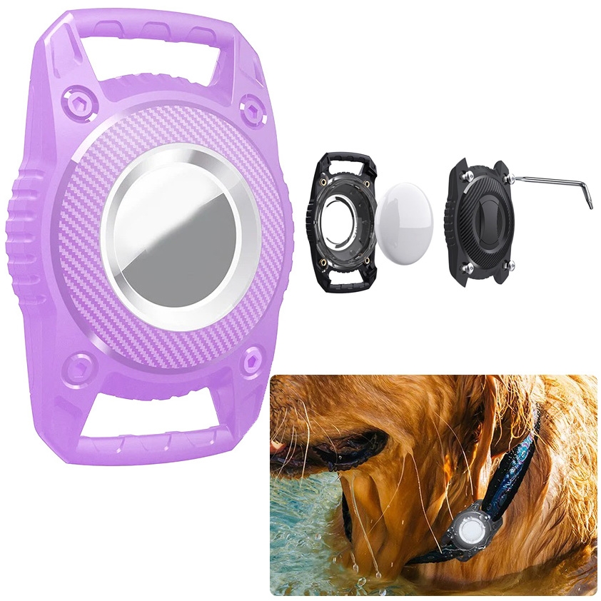 Etui Case na Lokalizator Apple AirTag na Obrożę | Fioletowe