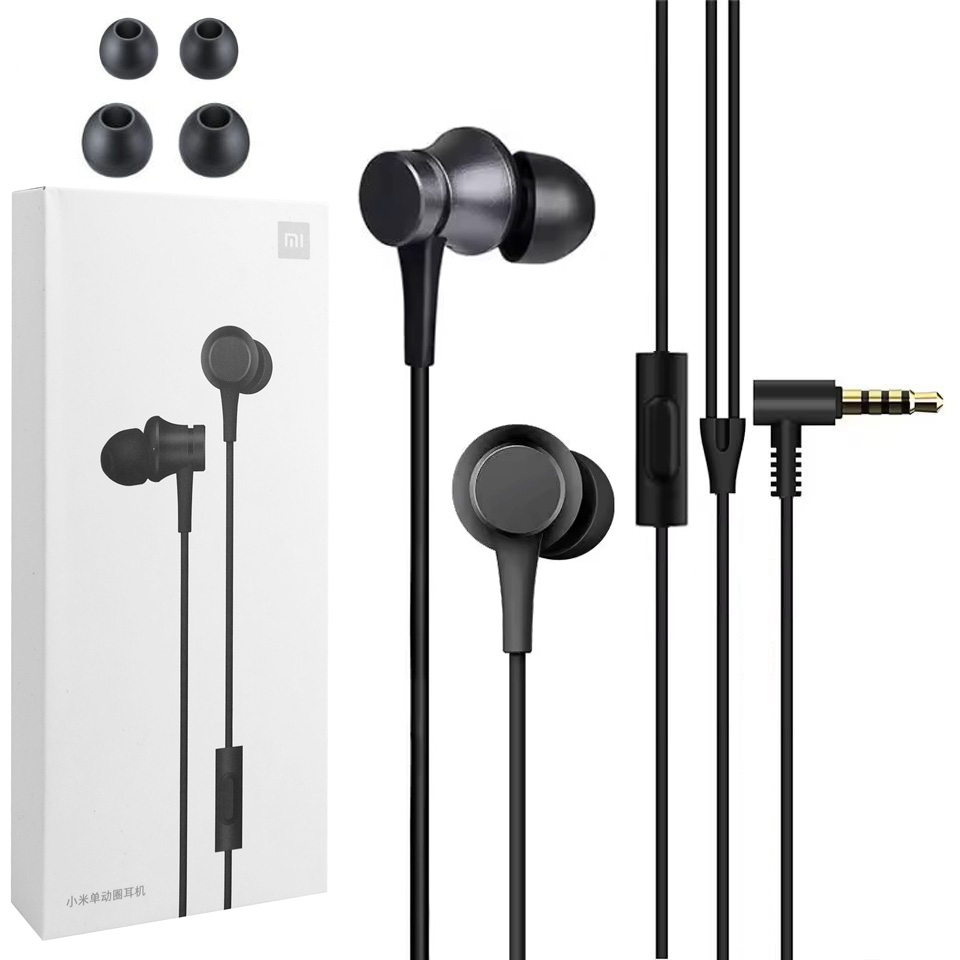 Xiaomi | Słuchawki Dokanałowe Przewodowe z Mikrofonem | mini jack 3.5mm | Czarne