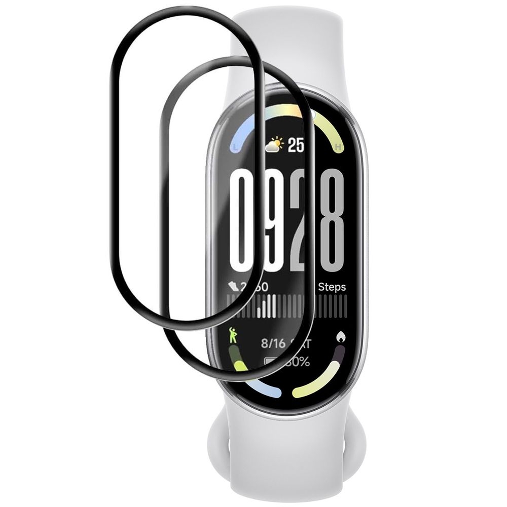 2x Szkło Hybrydowe | FULL COVER | Black do Xiaomi Smart Band 10