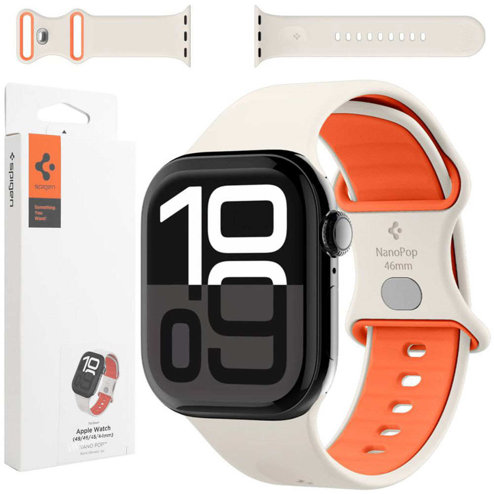 Pasek SPIGEN Nano Pop | Orange Beige do Apple Watch