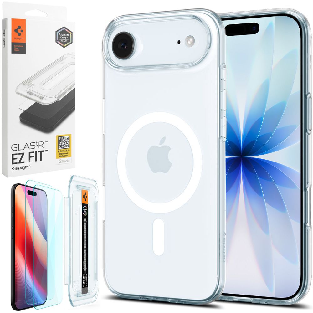Etui SPIGEN Liquid Crystal MagSafe | Clear White + 2x SZKŁO Spigen do Apple iPhone Air