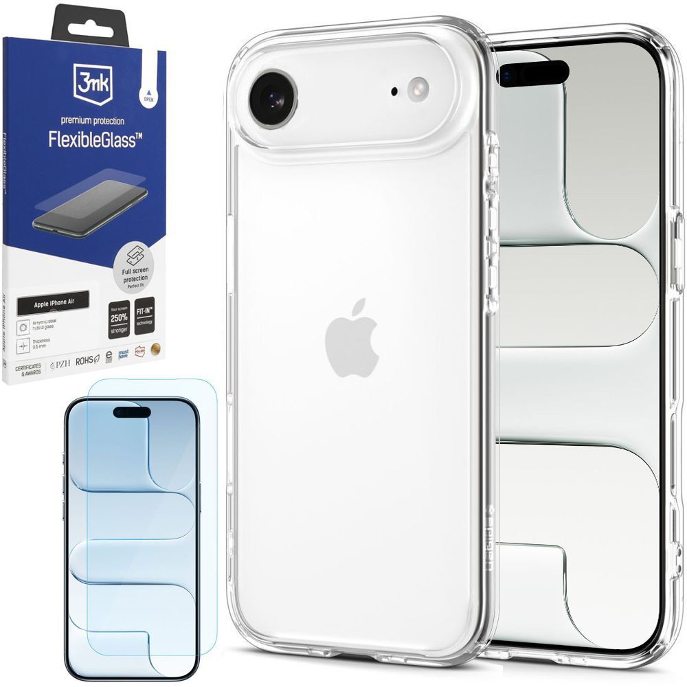 Etui SPIGEN Ultra Hybrid | Crystal Clear + SZKŁO 3mk do Apple iPhone Air