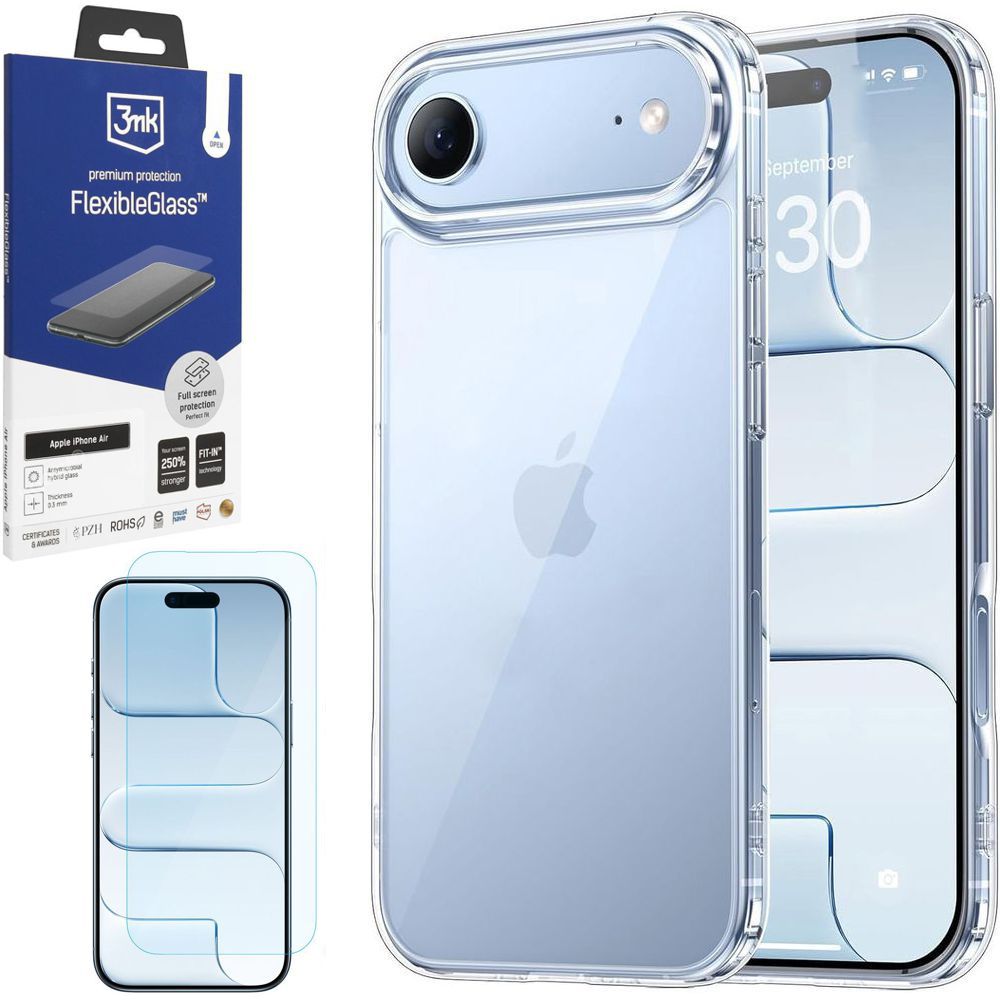 Etui JCPAL DualPro Case | Crystal Clear + SZKŁO 3mk do Apple iPhone Air