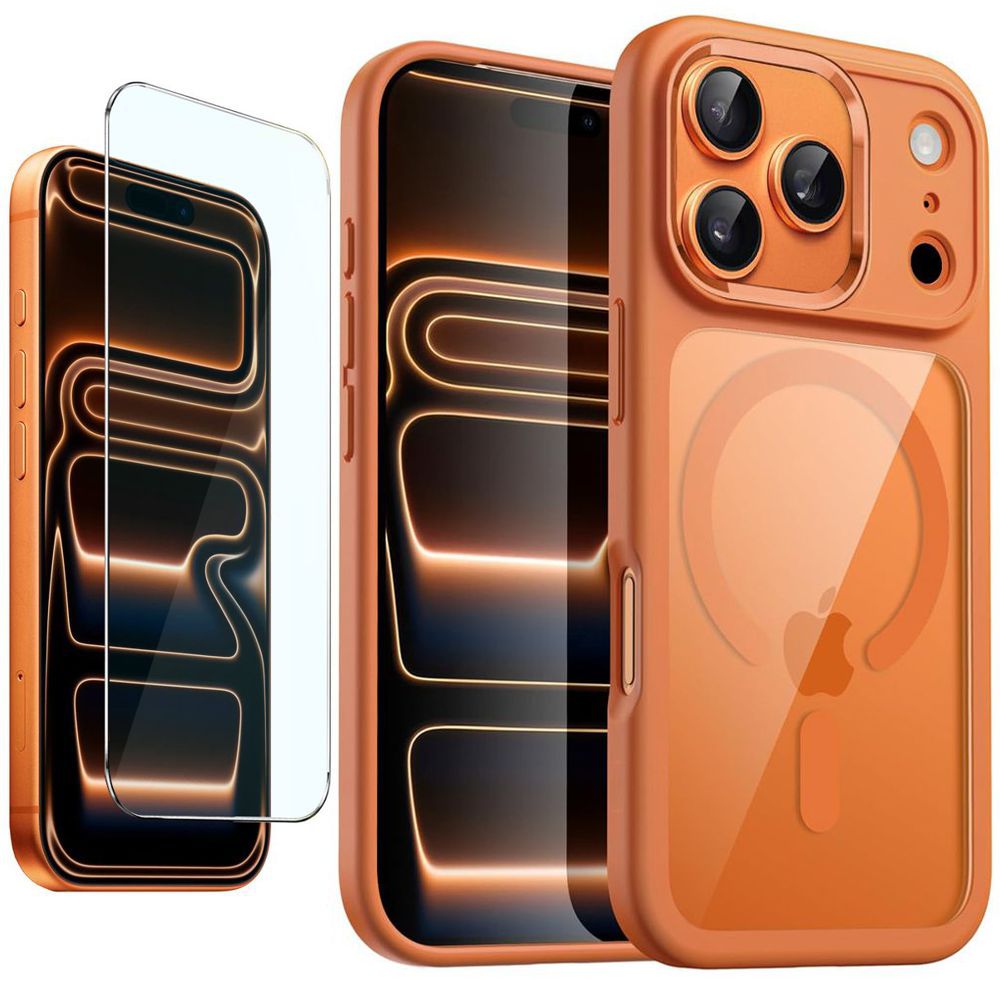 Etui Hybrydowe Clear Case z MagSafe | Cosmic Orange + SZKŁO do Apple iPhone 17 Pro Max