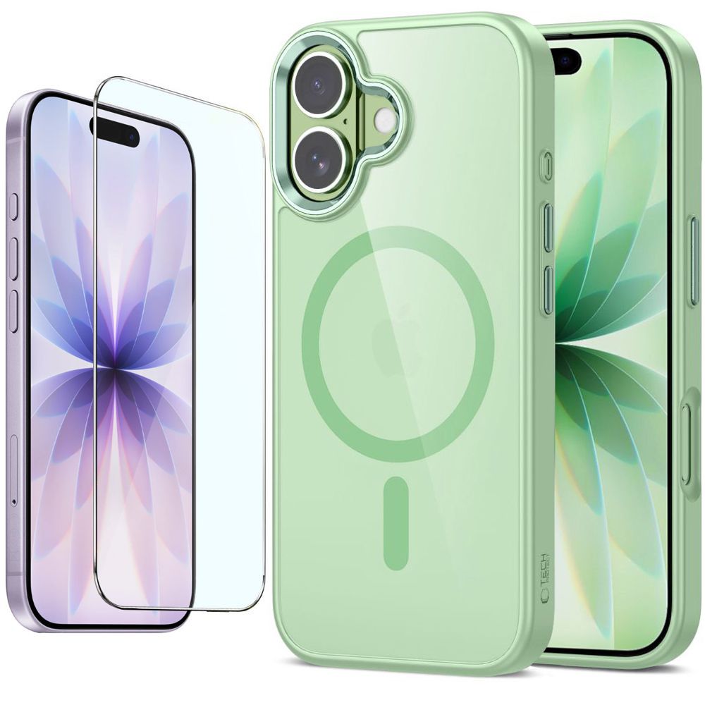 Etui Hybrydowe Clear Case z MagSafe | Sage Green + SZKŁO do Apple iPhone 17 |