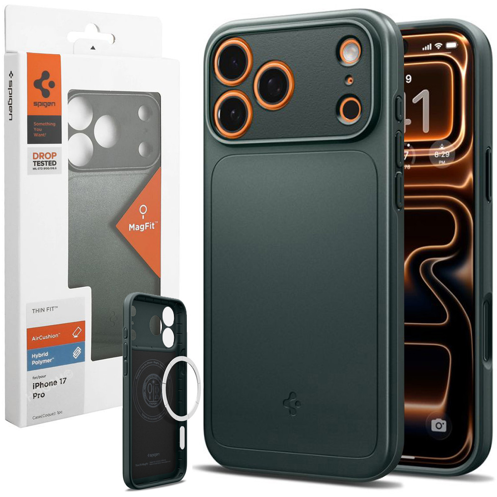 Etui SPIGEN Thin Fit MagSafe | Abyss Green do Apple iPhone 17 Pro |