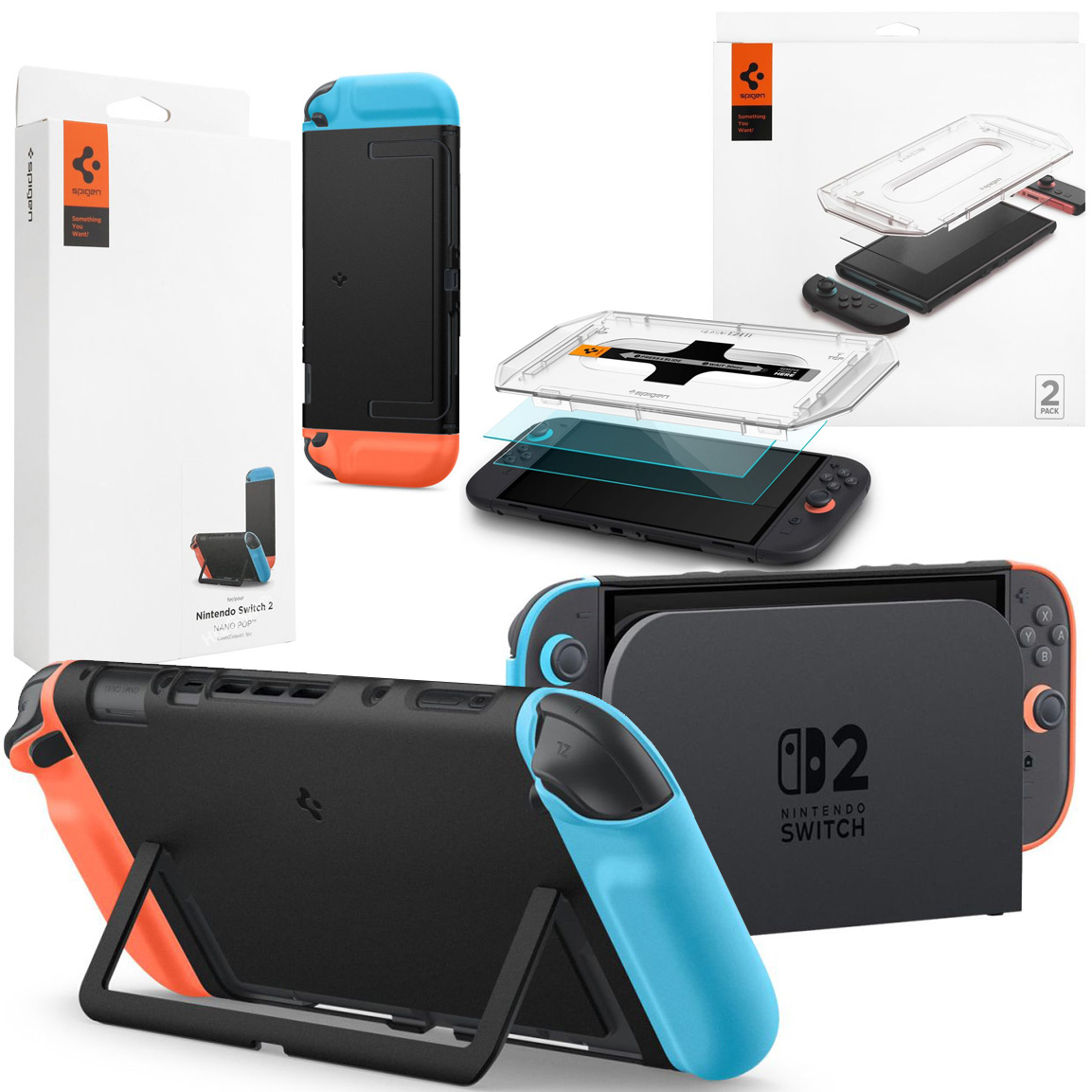 Etui SPIGEN Nano POP | Special Edition + 2x SZKŁO Spigen do Nintendo Switch 2
