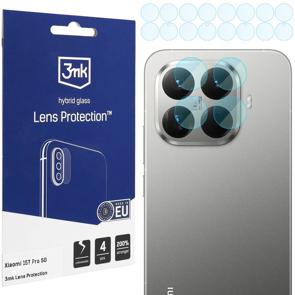 4x 3mk Lens Protection | Szkło Hybrydowe na Obiektyw Aparat do Xiaomi 15T Pro 5G