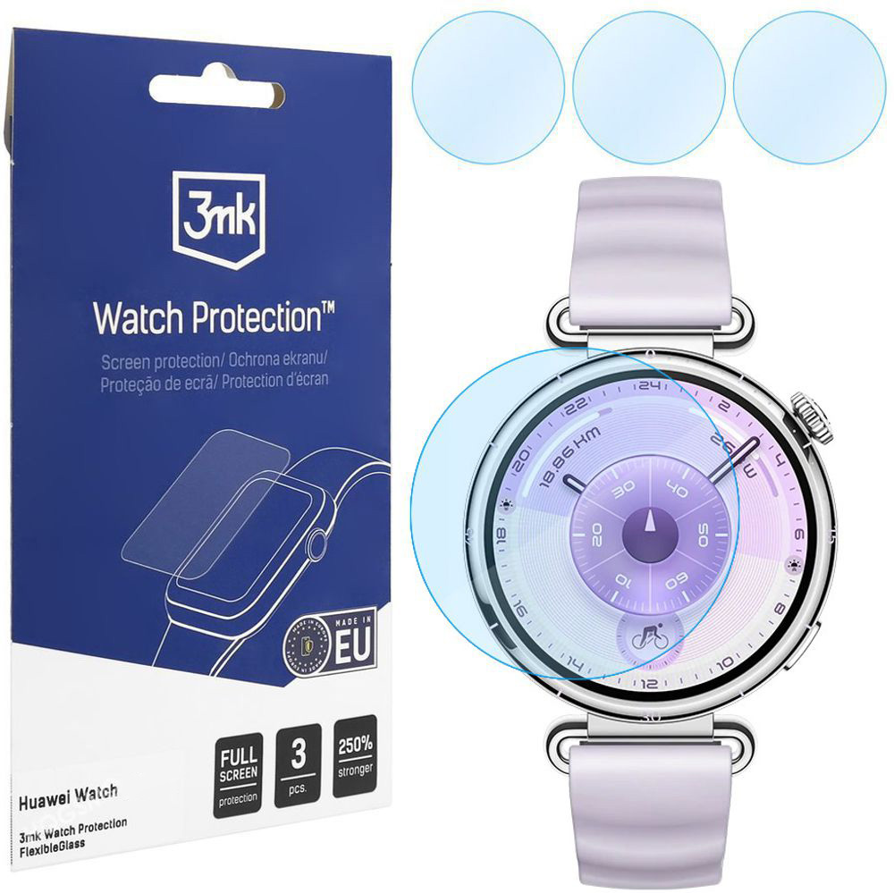 3x Szkło Hybrydowe 3mk Watch Protection do Huawei Watch GT 6 41mm