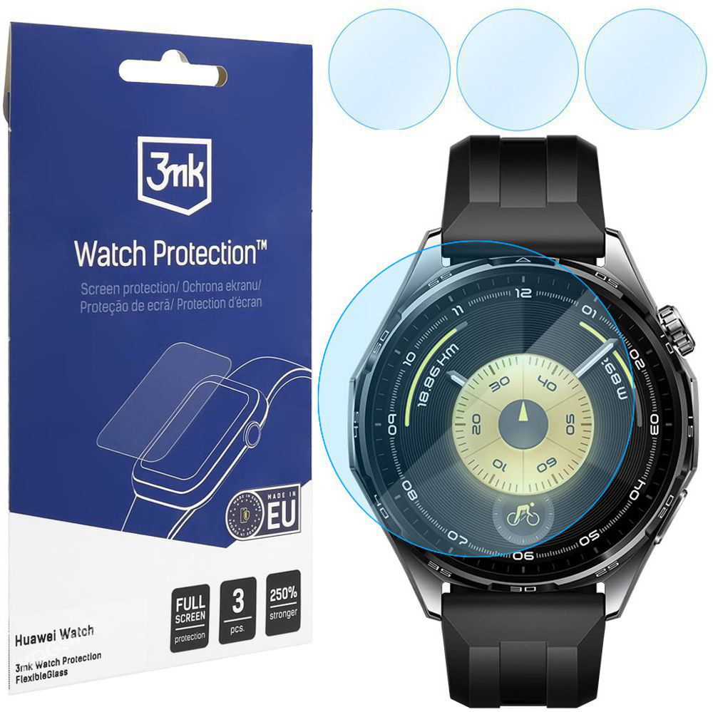 3x Szkło Hybrydowe 3mk Watch Protection do Huawei Watch GT 6 46mm