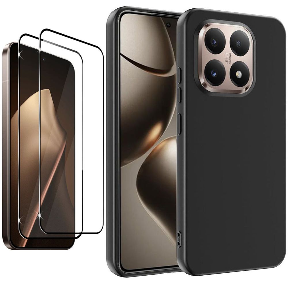 Cienkie Etui 3mk Matt Case | Black + 2x SZKŁO 5D do Xiaomi 15T 5G