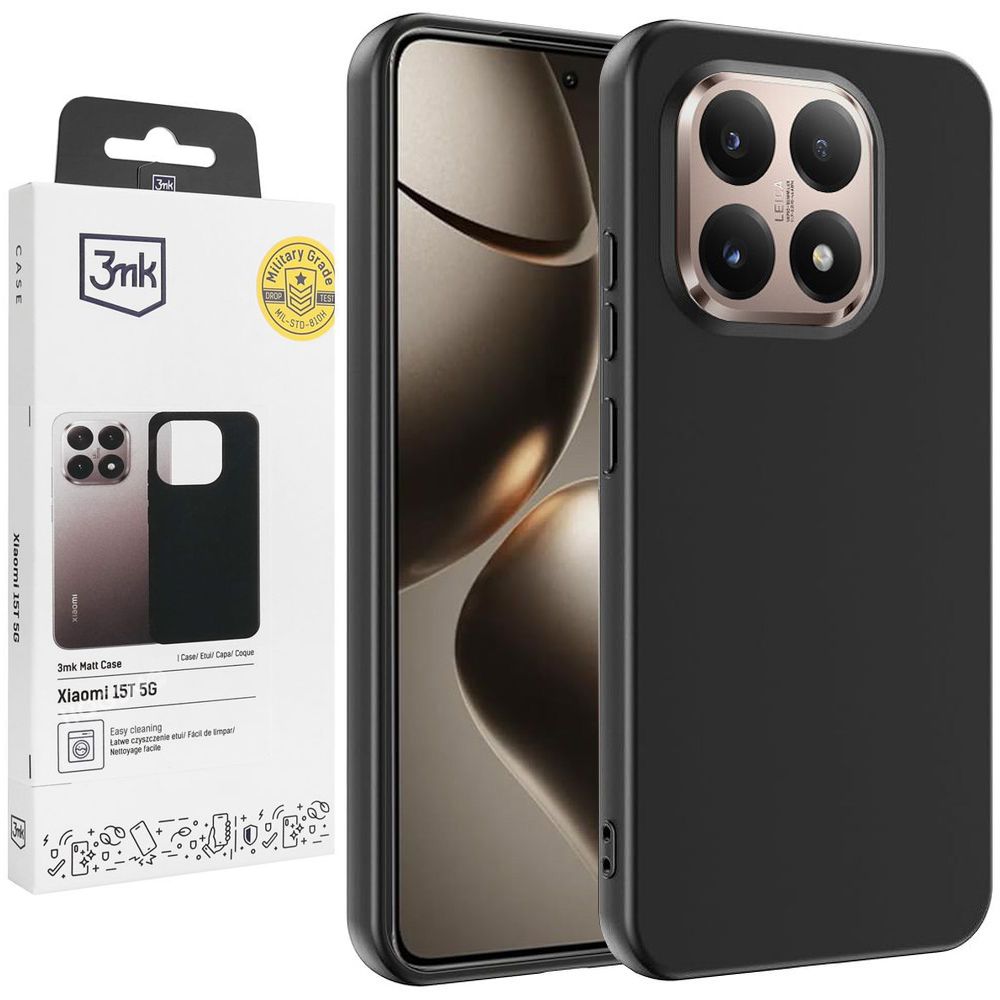 Cienkie Etui 3mk Matt Case | Black do Xiaomi 15T 5G