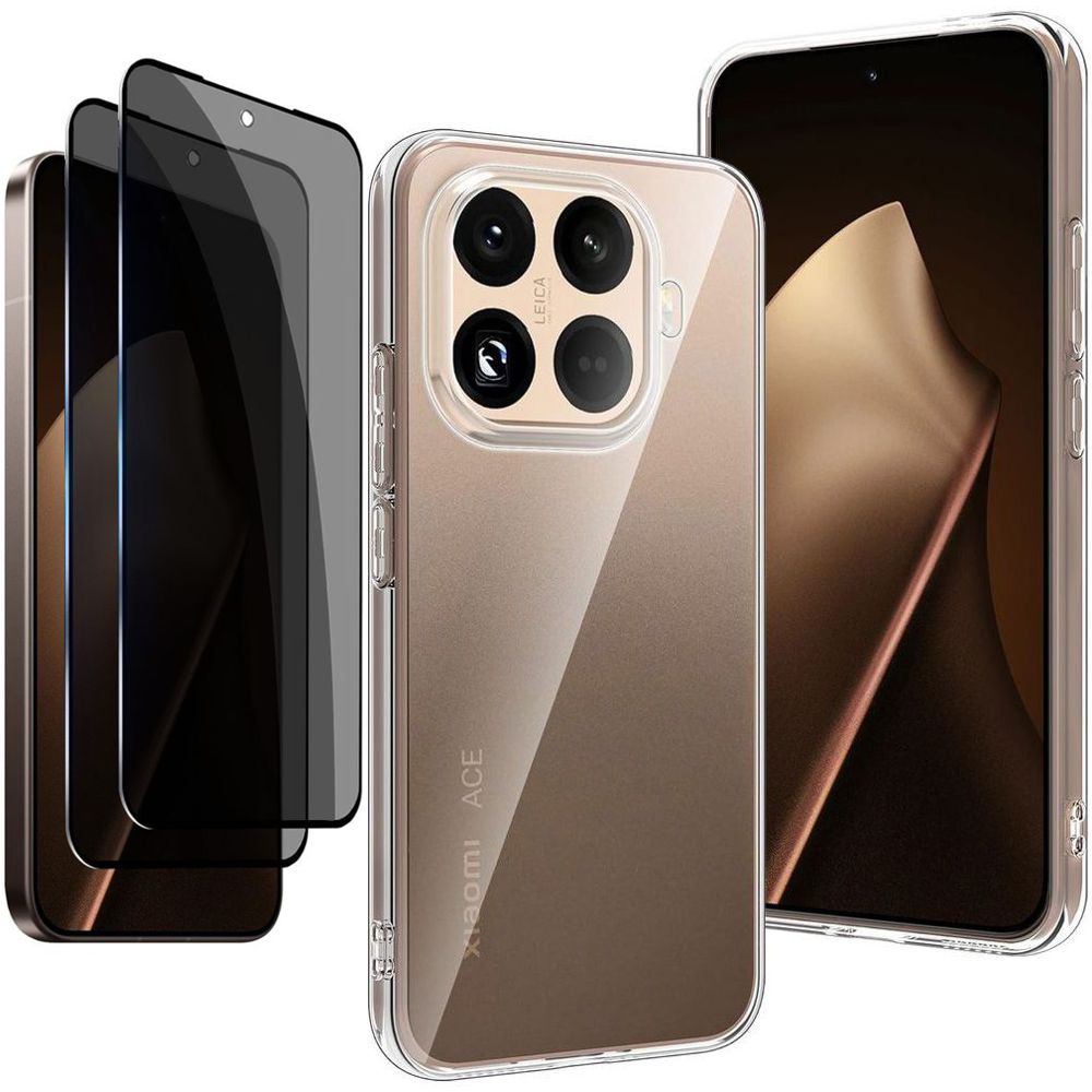 Etui 3mk Clear Case | Bezbarwne + 2x SZKŁO Privacy do Xiaomi 15T Pro 5G