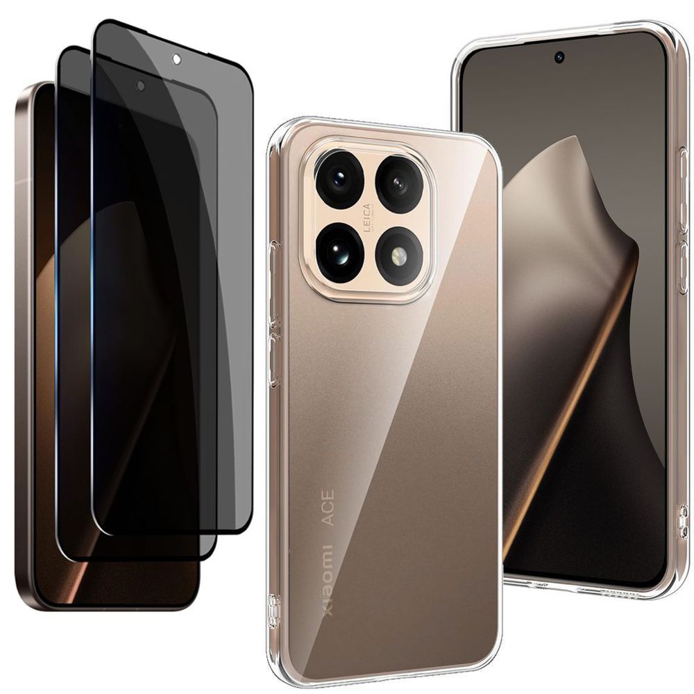 Etui 3mk Clear Case | Bezbarwne + 2x SZKŁO Privacy do Xiaomi 15T 5G