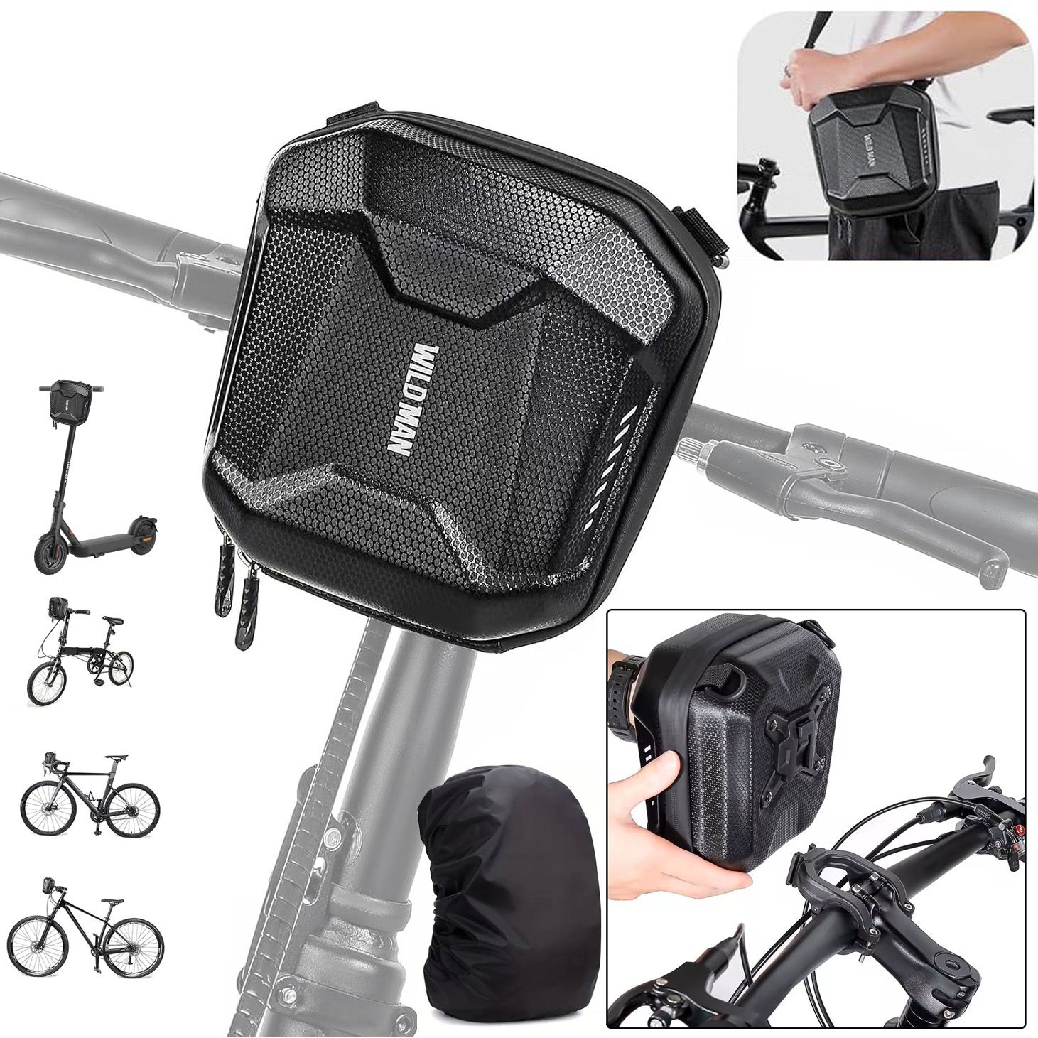 Wodoodporna Sakwa Torba na Hulajnogę Kierownicę Rower | 2l + Uchwyt Szybkiego Zwalniania + Pokrowiec