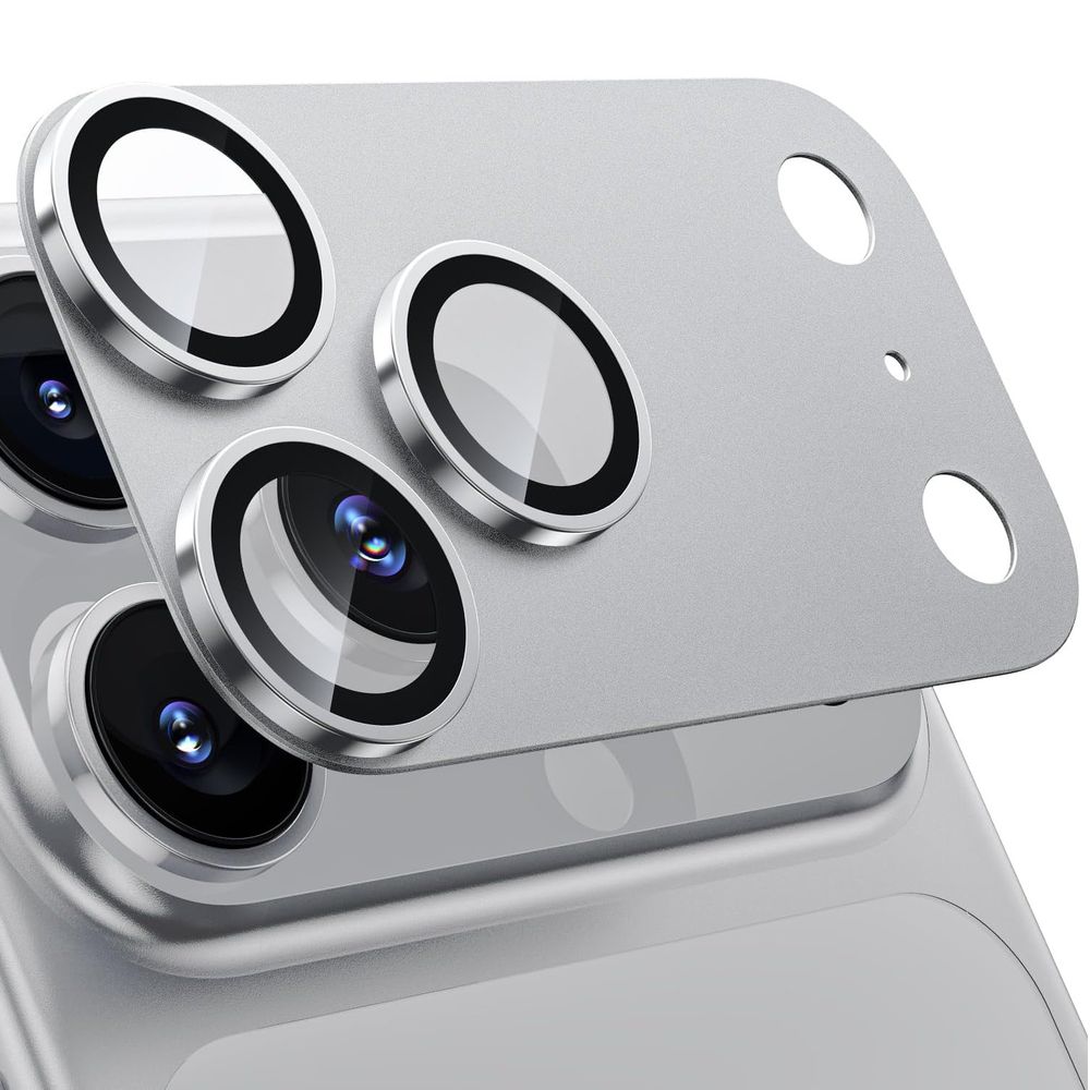 CamRing Alu | Szkło na Aparat Nakładka | Srebrne do Apple iPhone 17 Pro Max