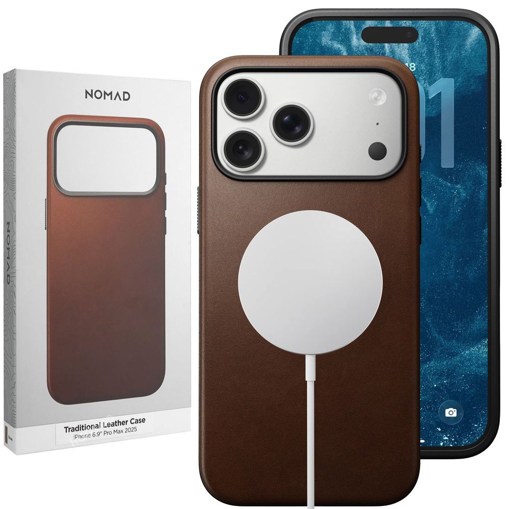 Etui Skóra Naturalna NOMAD MagSafe Leather Case | Rustic Brown do Apple iPhone 17 Pro Max