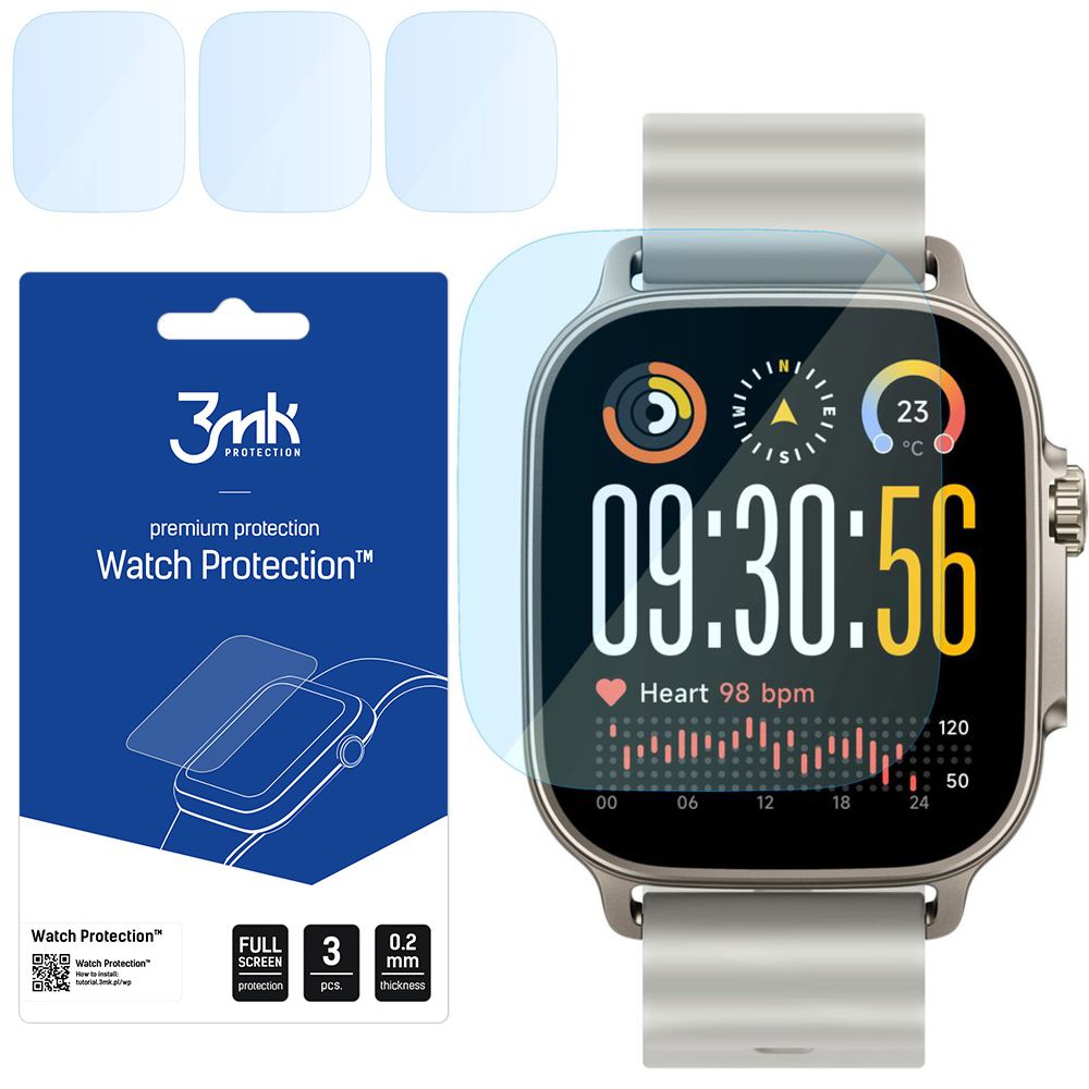 3x Szkło Hybrydowe 3mk Watch Protection do Realme Watch 5