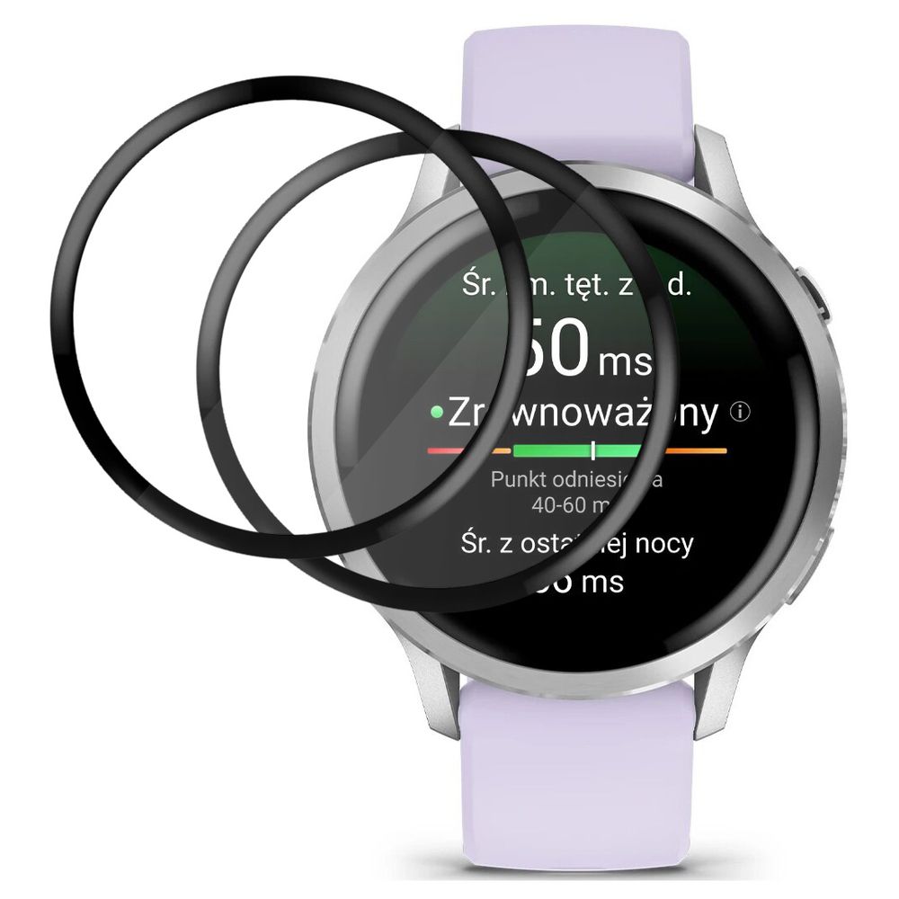 2x Szkło Hybrydowe | FULL COVER | Czarne do Garmin Venu 4 41mm