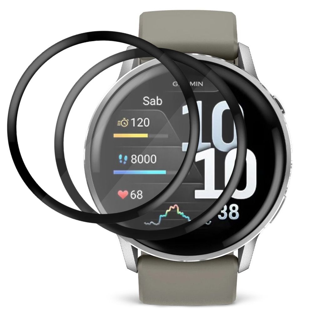 2x Szkło Hybrydowe | FULL COVER | Czarne do Garmin Venu 4 45mm