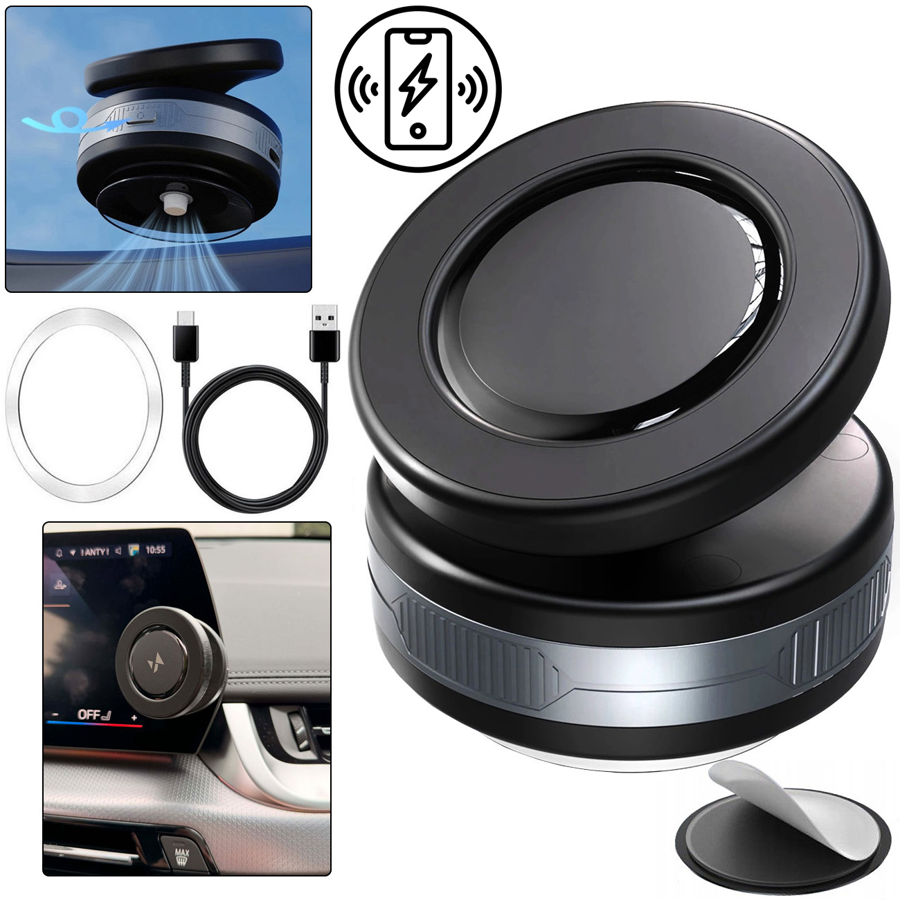 Uchwyt z Ładowarką i Automatyczną Przyssawką | MagSafe 15W do Apple iPhone
