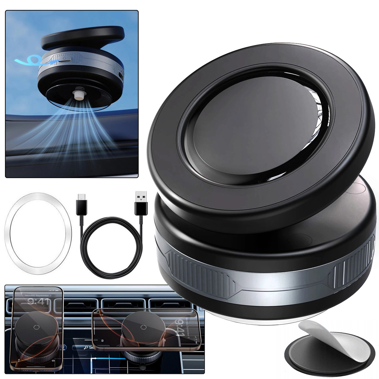 Uchwyt z Ładowarką i Automatyczną Przyssawką | MagSafe 15W do Apple iPhone