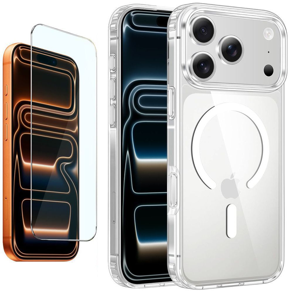 Etui Hybrydowe Clear Case z MagSafe | White + SZKŁO do Apple iPhone 17 Pro Max