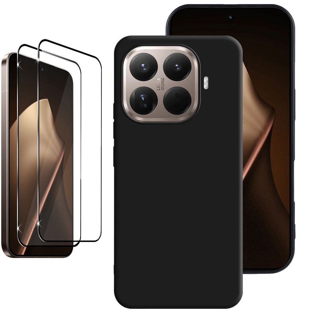 Cienkie Etui 3mk Matt Case | Black + 2x SZKŁO 5D do Xiaomi 15T Pro 5G