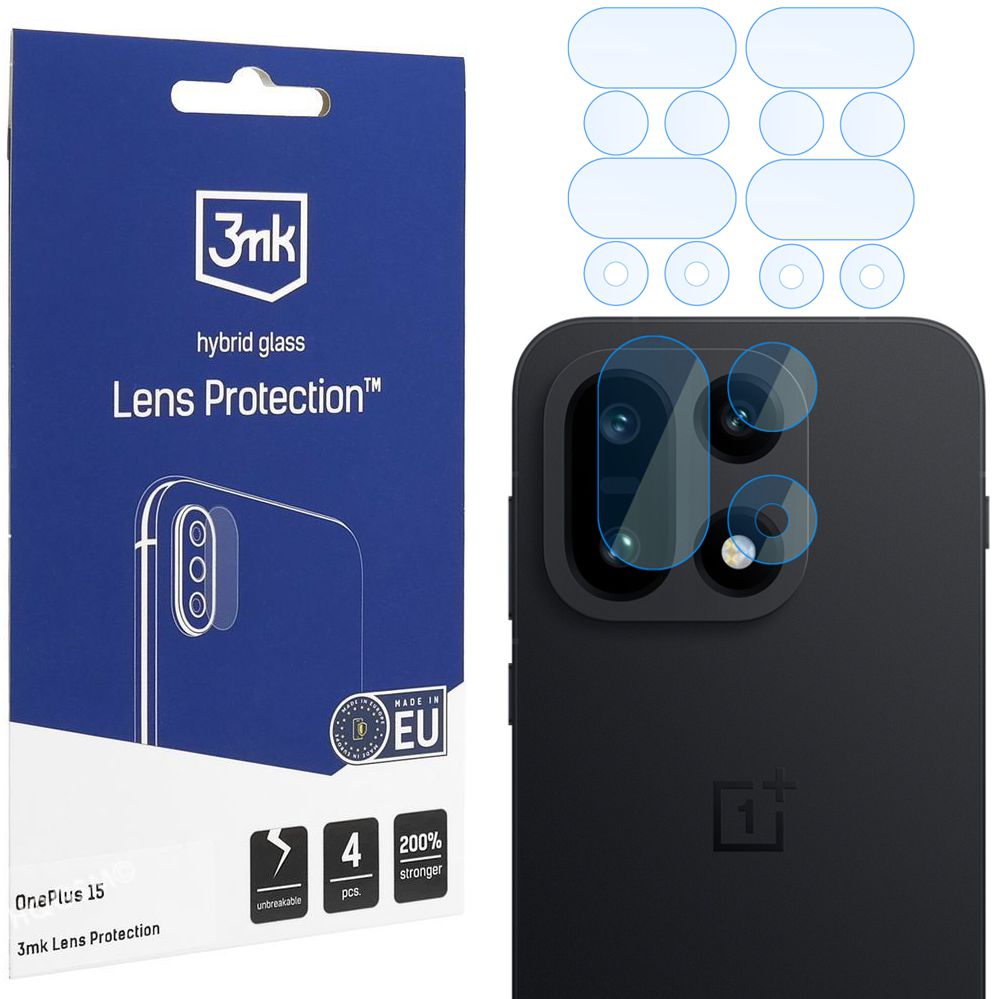 4x 3mk Lens Protection | Szkło Hybrydowe na Obiektyw Aparat do OnePlus 15