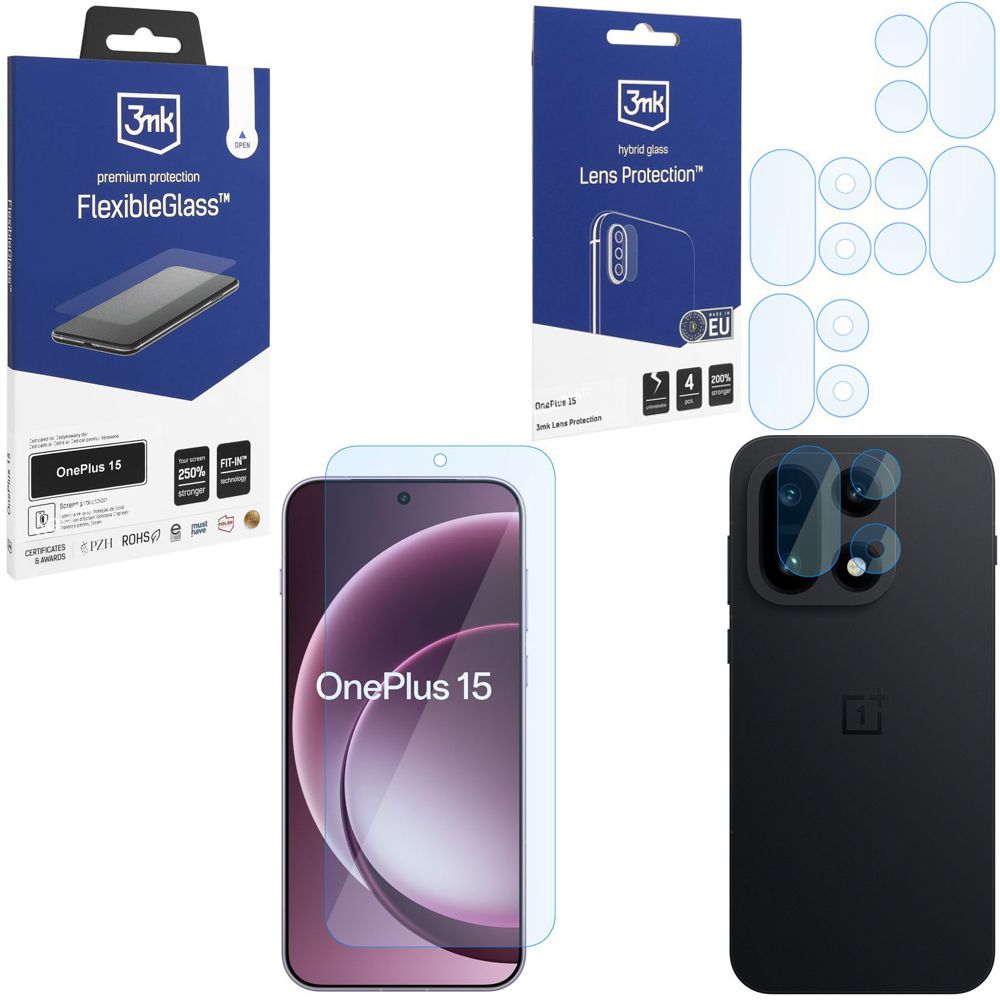 SZKŁO 3mk Flexible Glass + 4x SZKŁO na Aparat do OnePlus 15