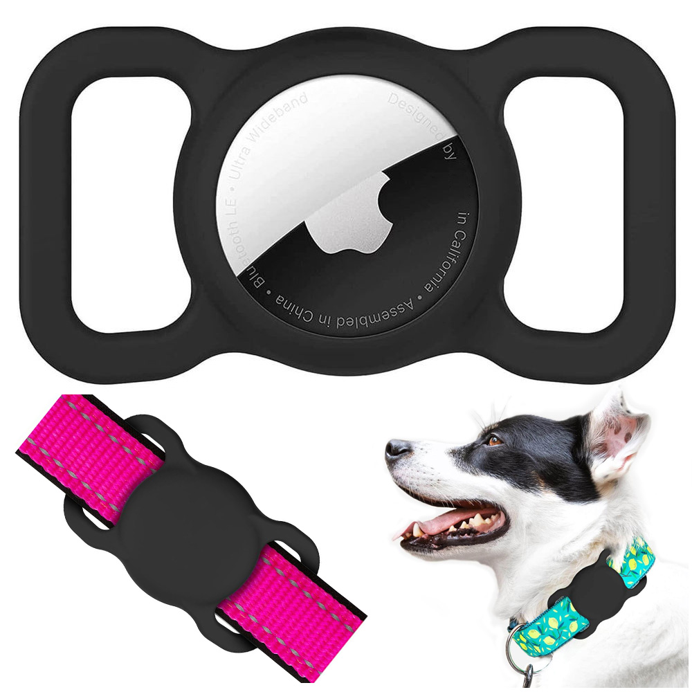 Etui Case Silikonowe na Lokalizator Apple AirTag na Obrożę | Czarne